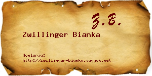 Zwillinger Bianka névjegykártya